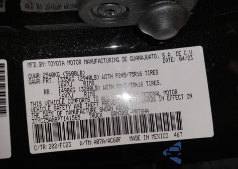 2023 Toyota Tacoma Sr5 V6 из США, поврежденный, VIN 3TYCZ5AN8PT141565